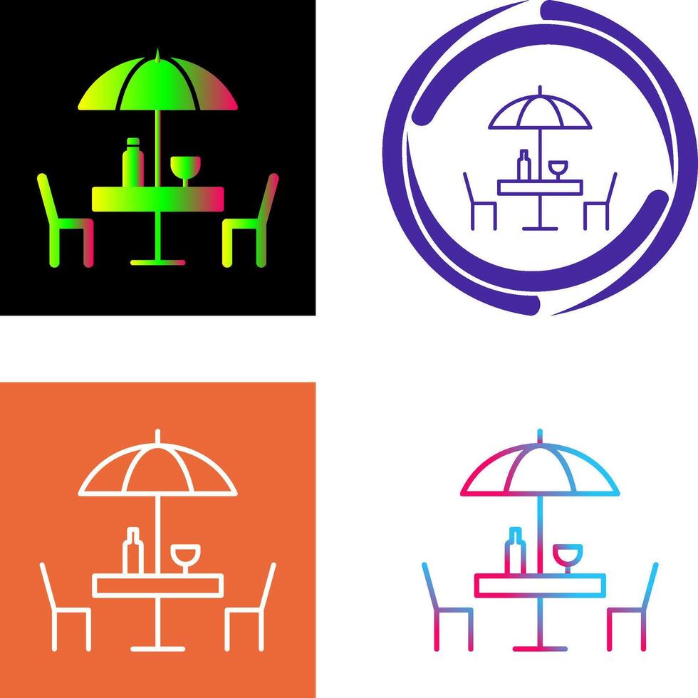 Unique Cafe Table Icon Design vector