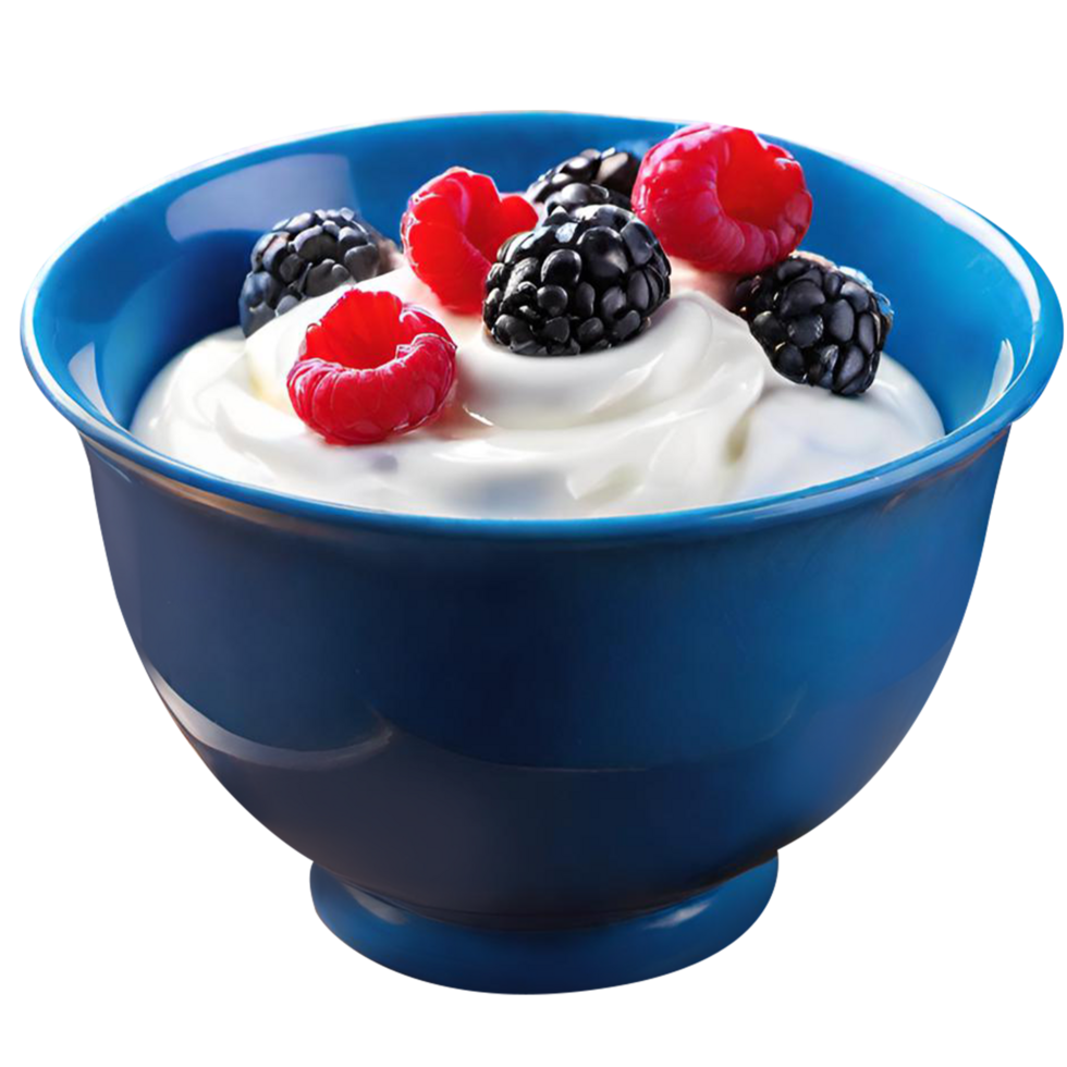 Delicious berry yoghurt with fresh berries png