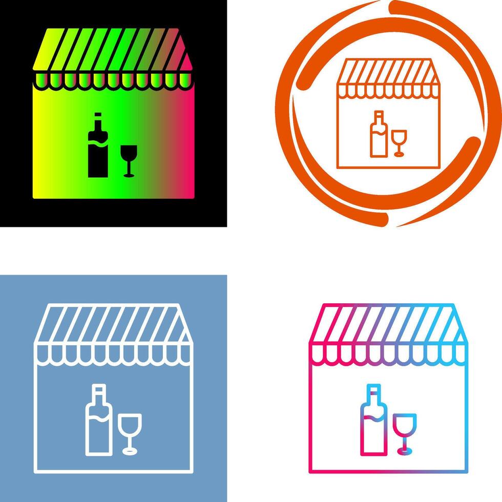 Unique Cafe and Bar Icon Design vector