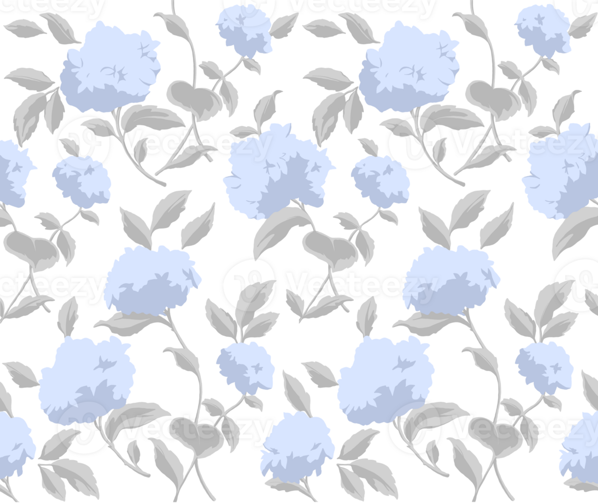 hydrangea flower seamless pattern png