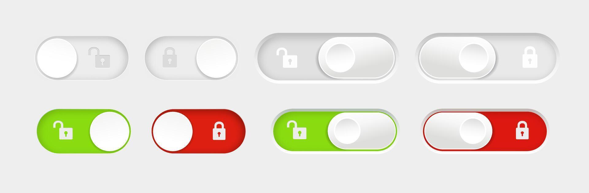 blocked and unlocked toggle switch vector