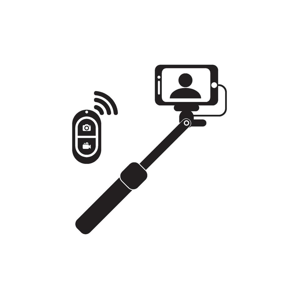 Selfie stick logo symbol icon, illustration design vector