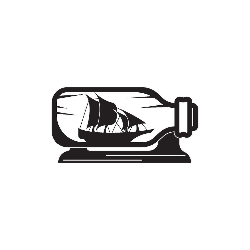 Boat in a bottle symbol logo icon, illustration design vector