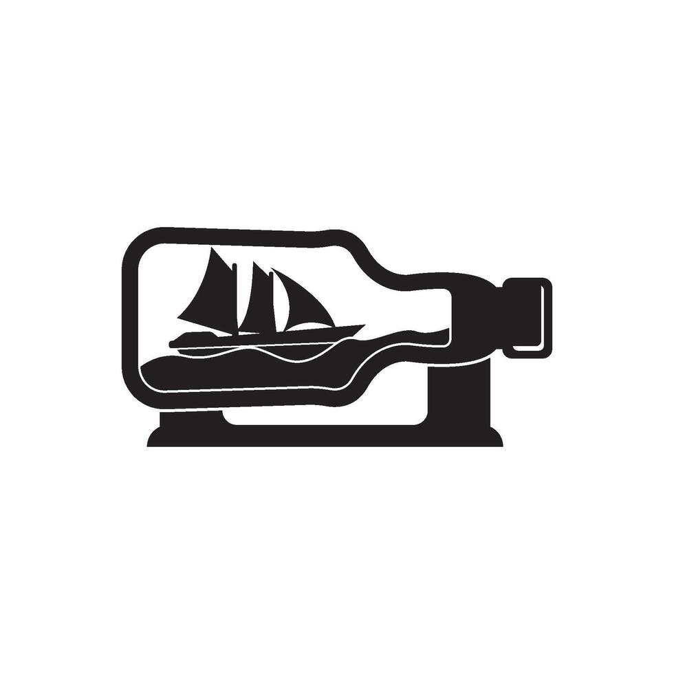 Boat in a bottle symbol logo icon, illustration design vector