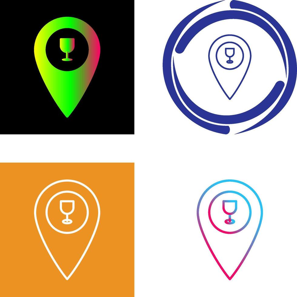 Unique Bar Location Icon Design vector