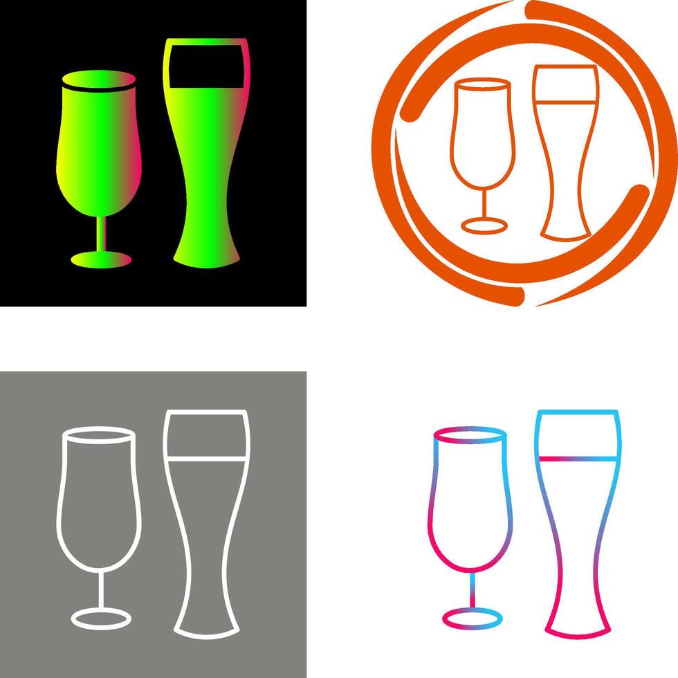 Unique Beer Glasses Icon Design vector