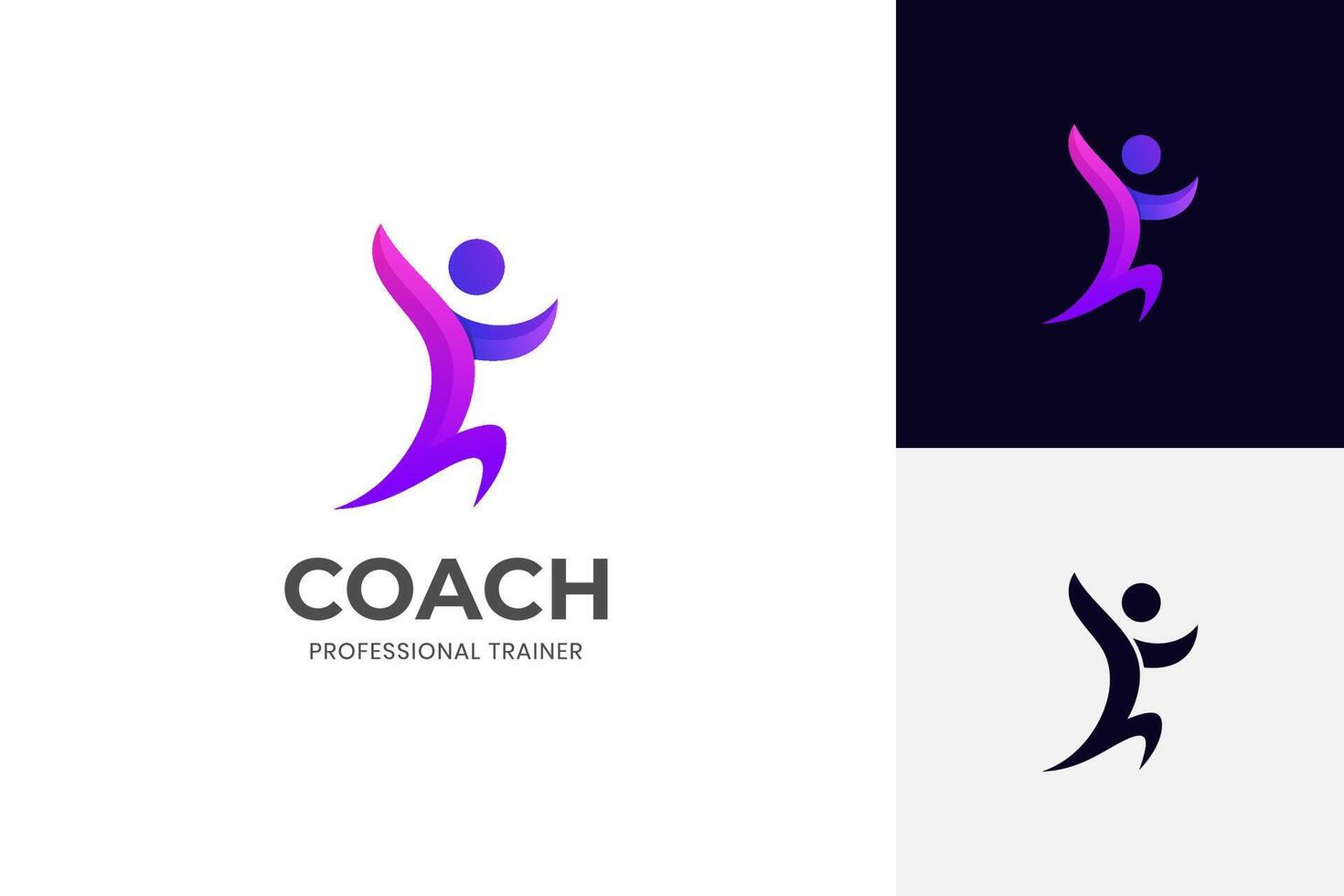 Coach leadership logo icon design for Life coaching logo, coaching sport logo design template vector