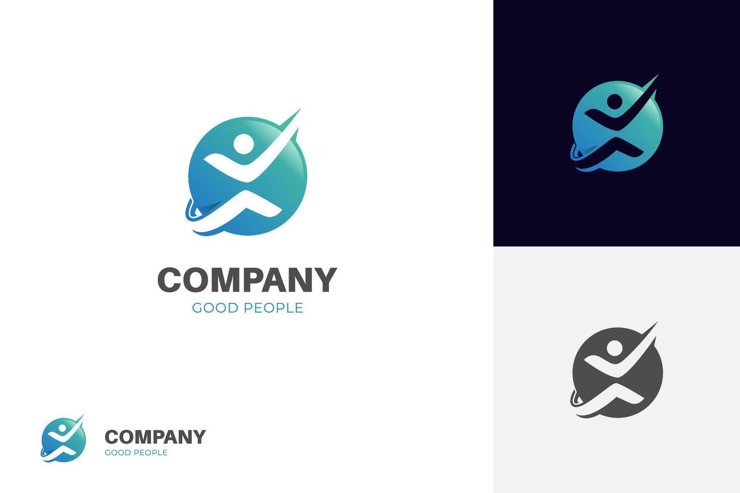 business success People Check Logo design, human good service icon symbol, analysis health check logo element. coach logo symbol vector