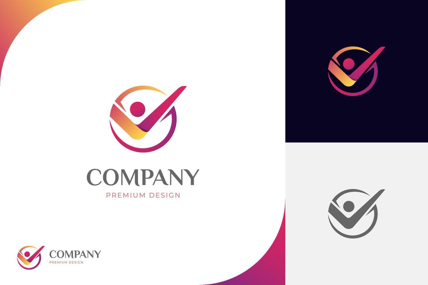 business success People Check Logo design, human good service icon symbol, analysis health check logo element. coach logo symbol vector