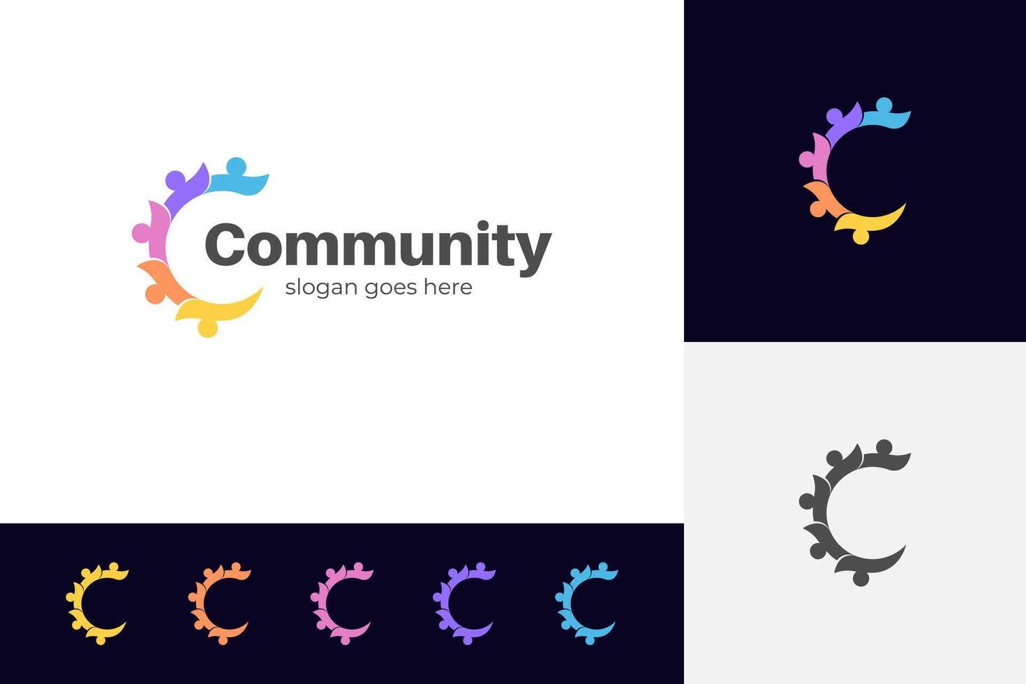 People group together logo icon design or teamwork logo. human community graphic symbol. friendship logo template vector