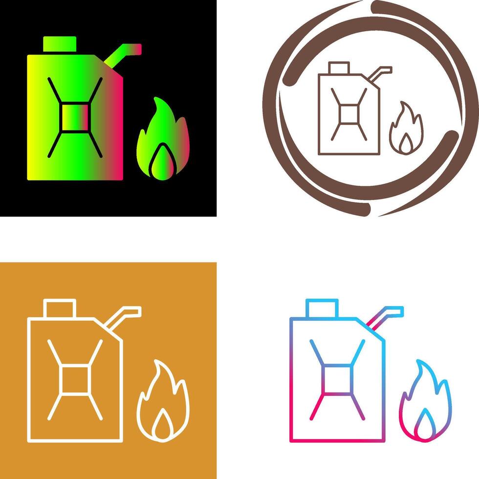 Unique Fuel to Fire Icon Design vector