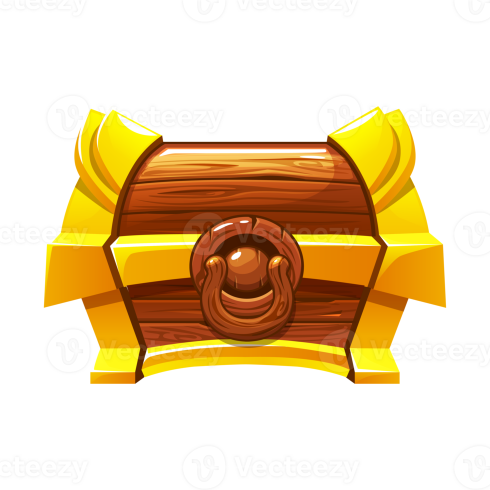 Wooden chest. Illustration isolated on a black background png