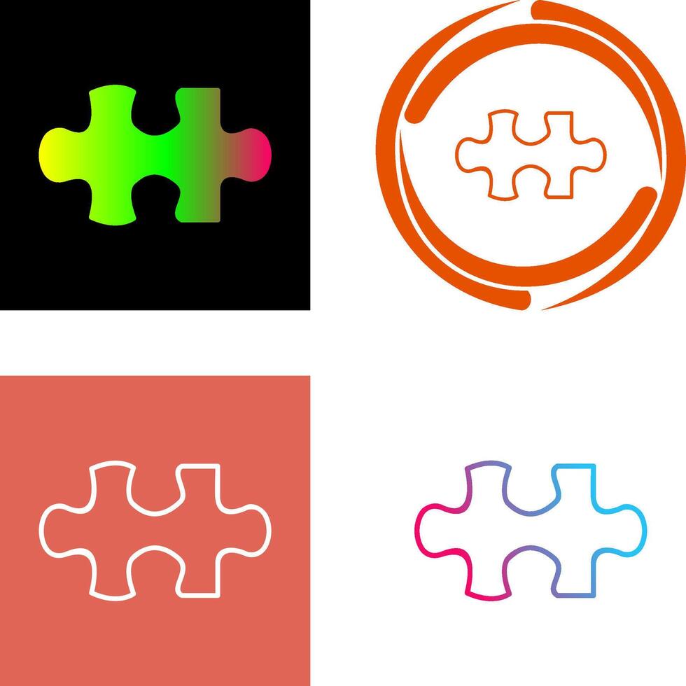 Unique Puzzle Piece Icon Design vector