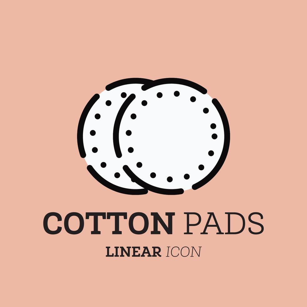 algodón almohadillas lineal icono. personal cuidado producto. redondo discos higiene y piel cuidado producto, suave cara esponja. vector