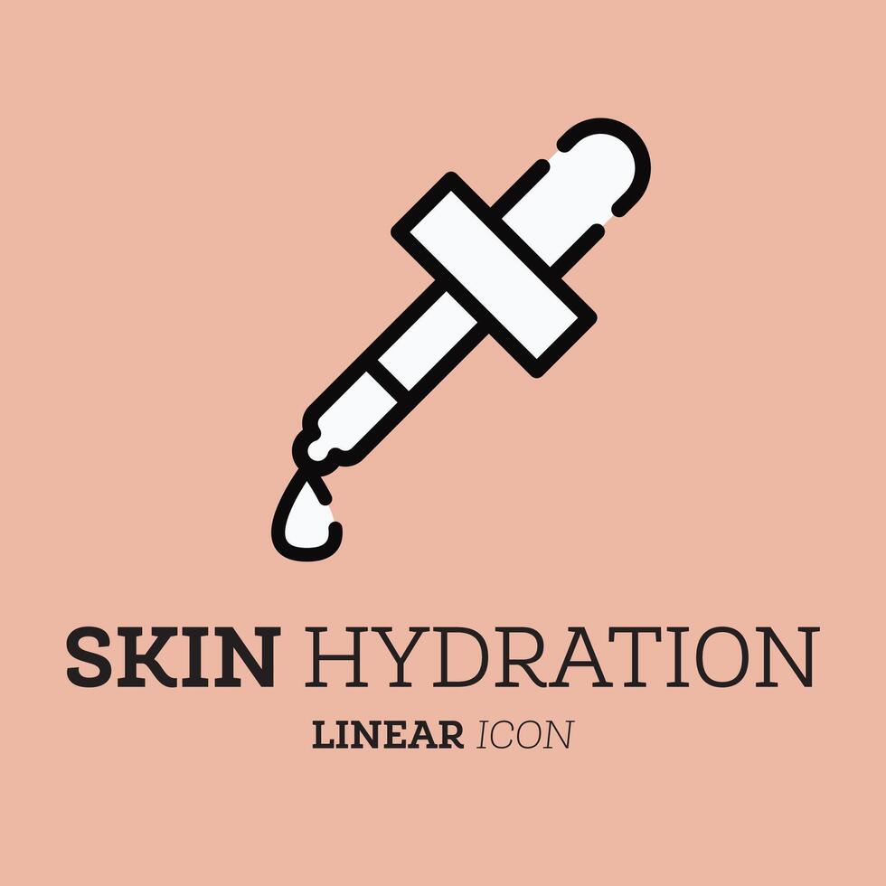 Pipette icon linear. Personal care product. Skin hydration. vector