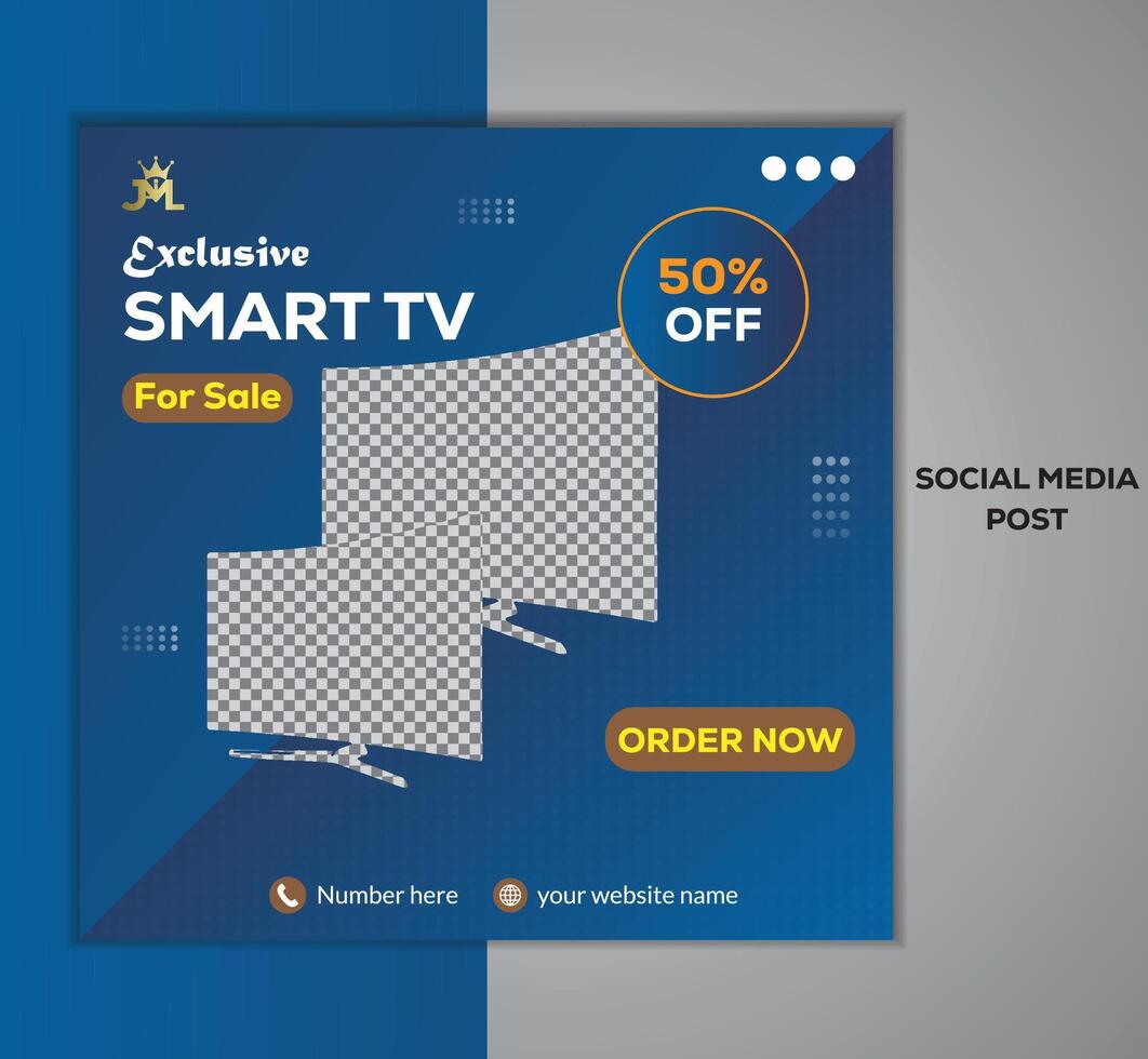 New Arrival Classic smart TV social media banner post design template for selling. Smart TV social media post vector