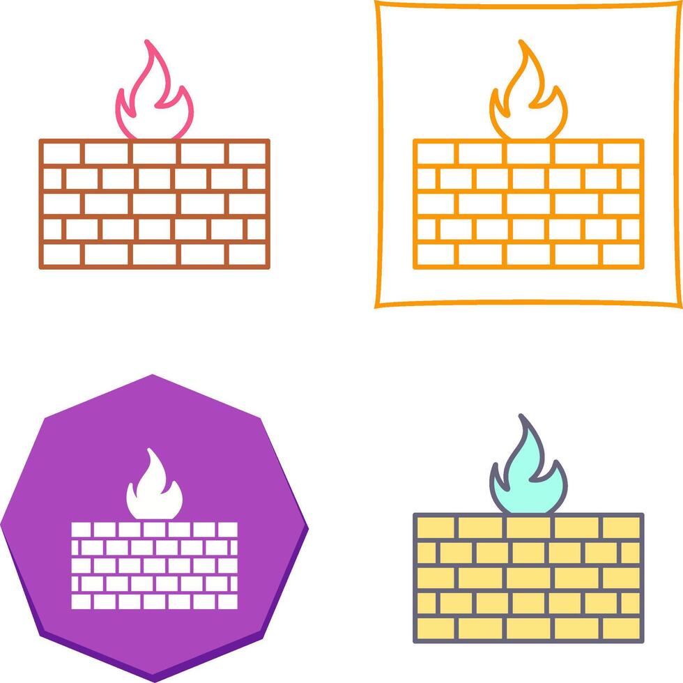 Firewall Icon Design vector