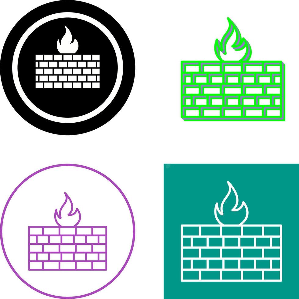 Firewall Icon Design vector