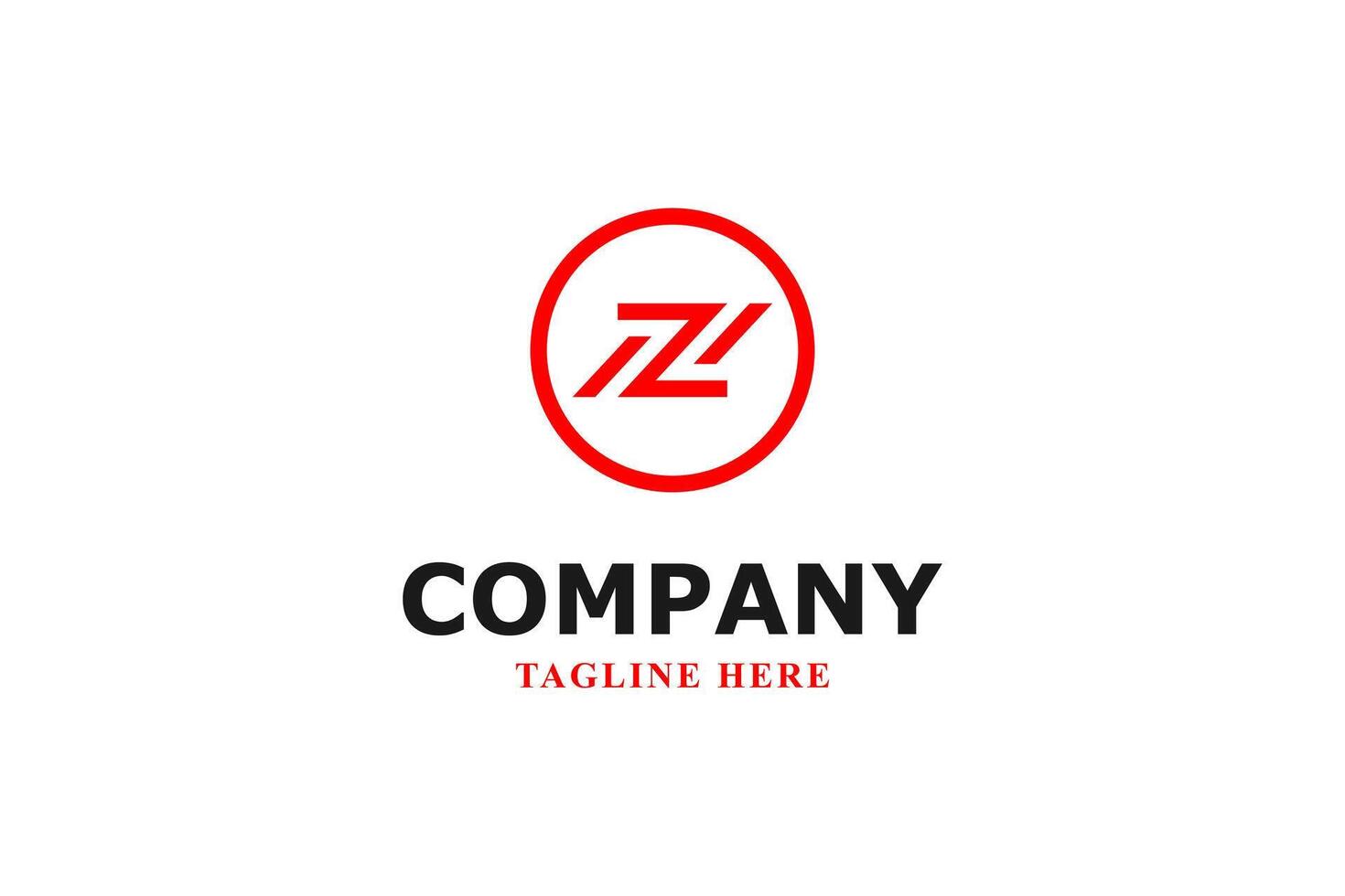letter z inside a red circle logo vector