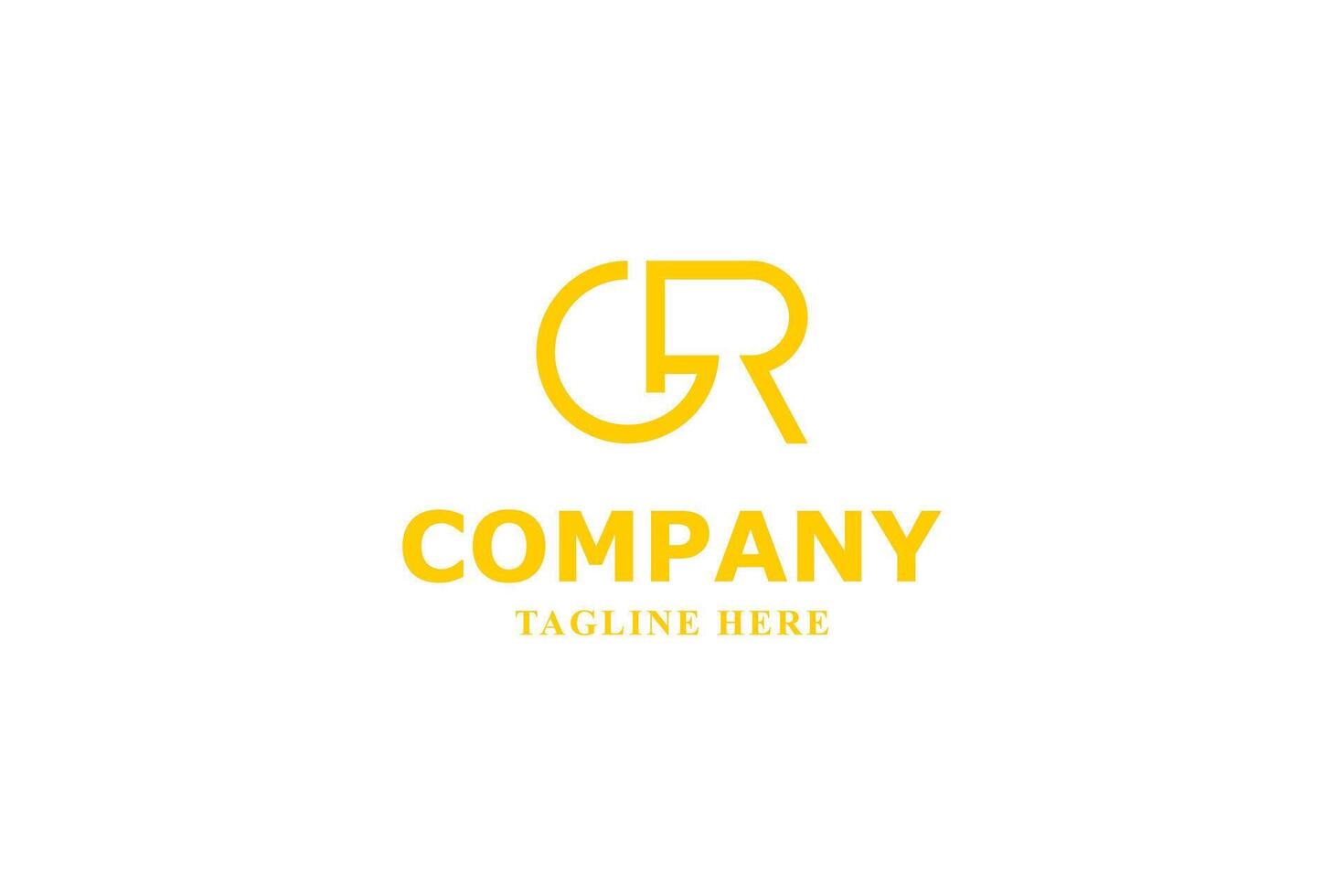 letter g and r minimal logo vector