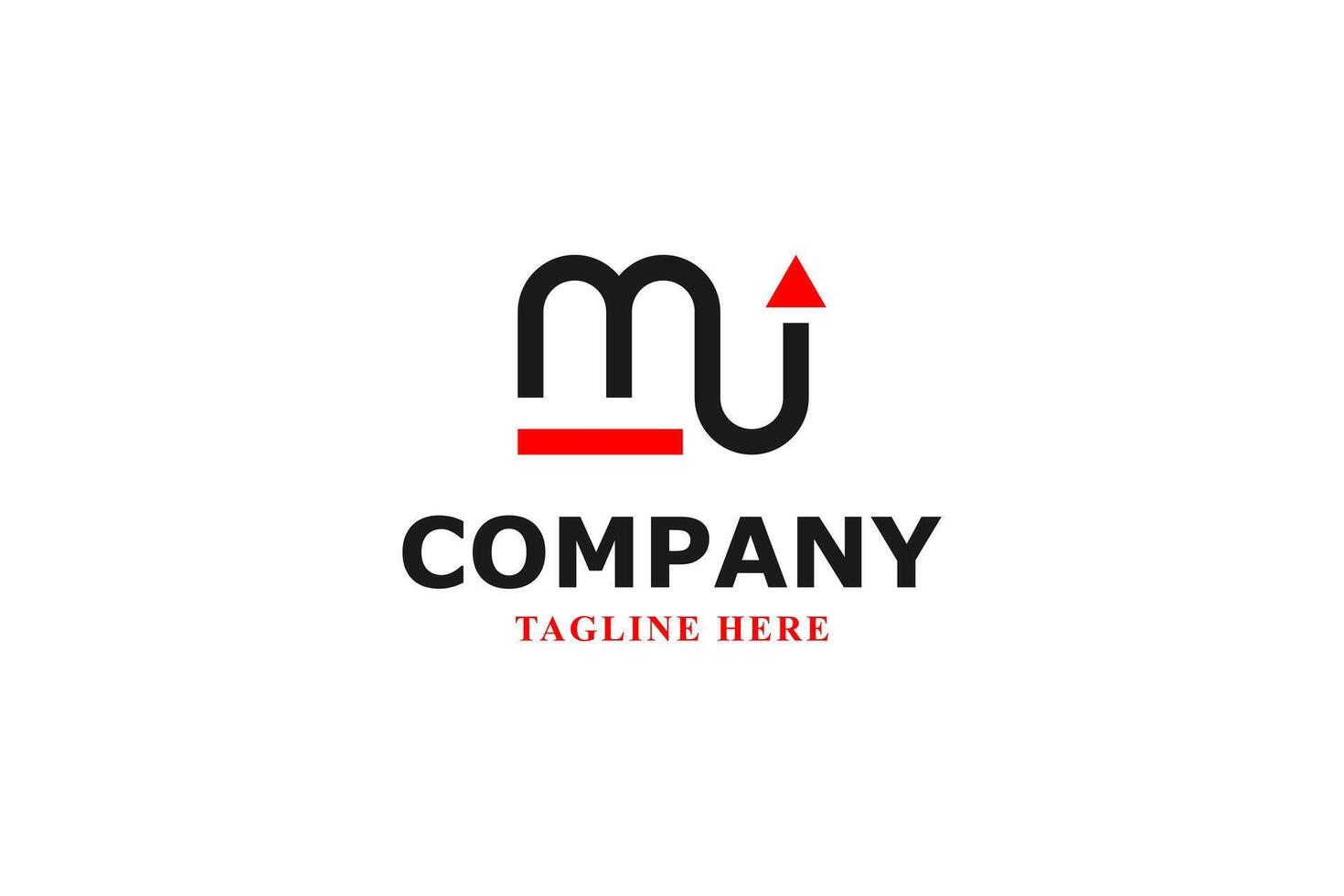 letter m and u arrow minimal logo vector