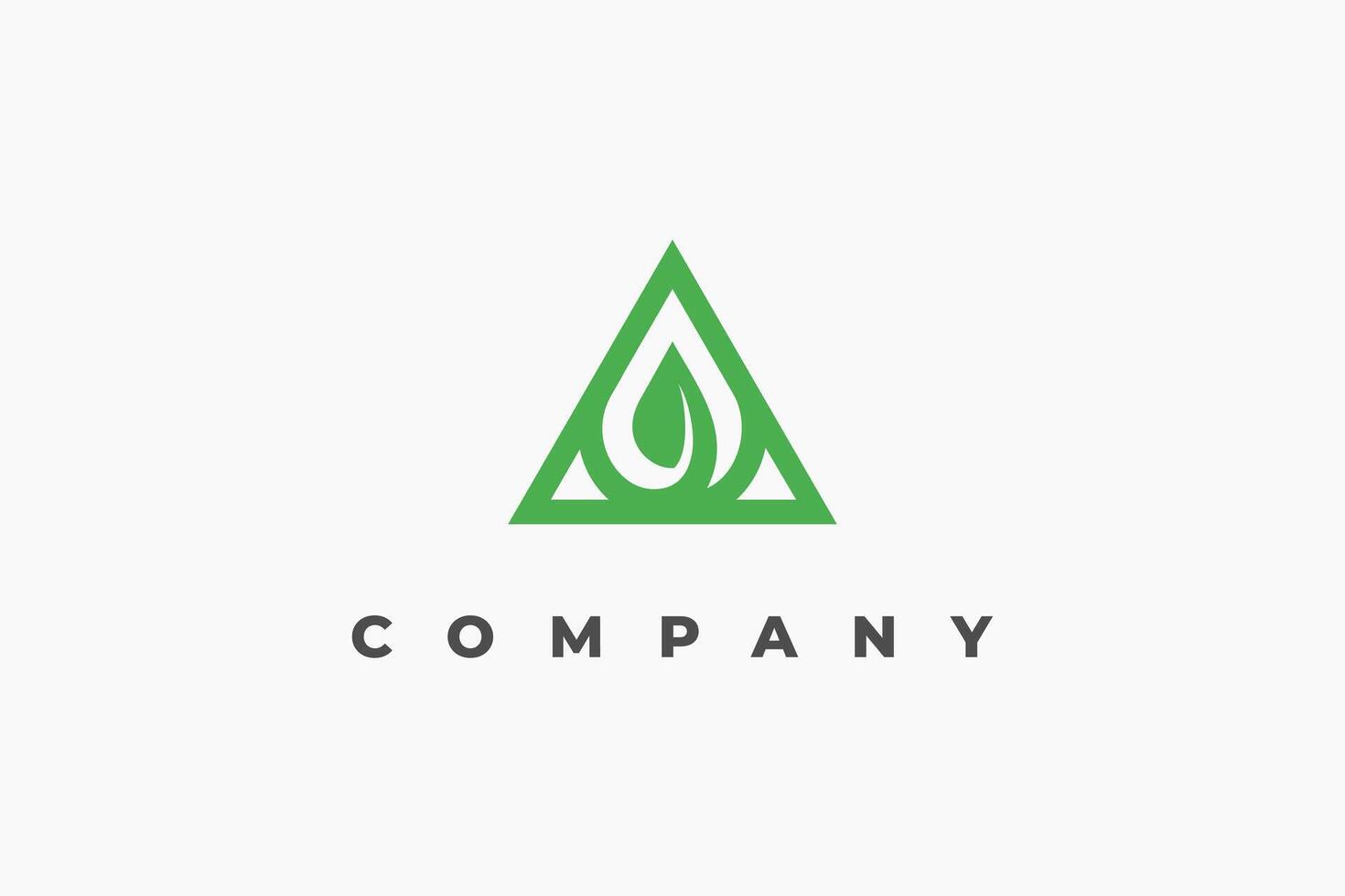 pyramid and leaf green logo vector