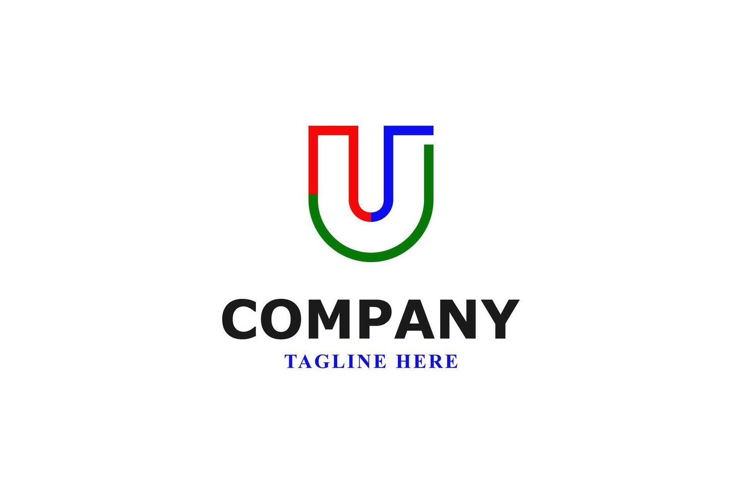 letter u colorful modern logo vector