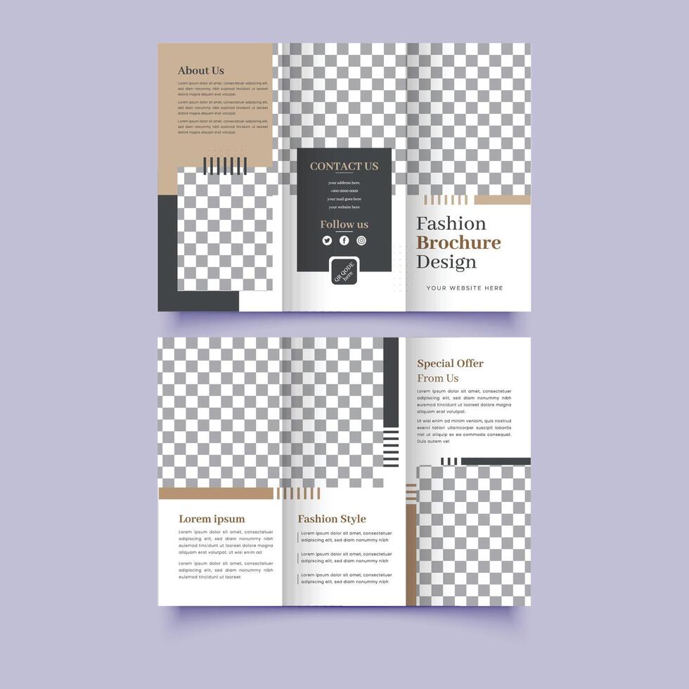 Fashion Trifold brochure design vector