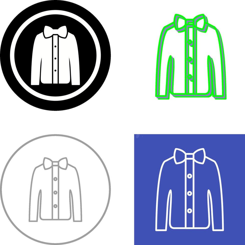 camisa con arco icono diseño vector