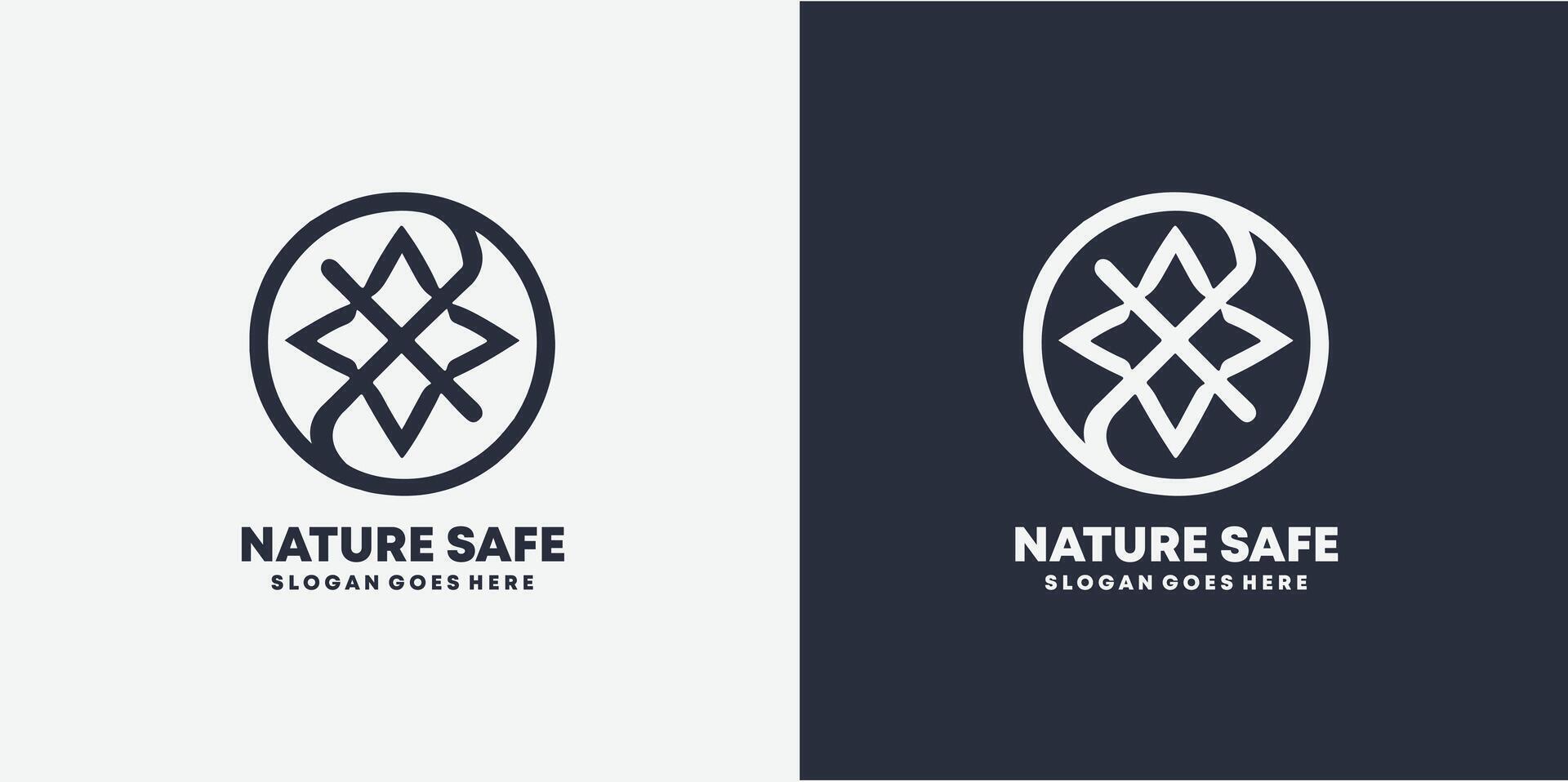 Nature Safe Logo Design, Environmental Refresh. Icon Symbols EPS 10. vector