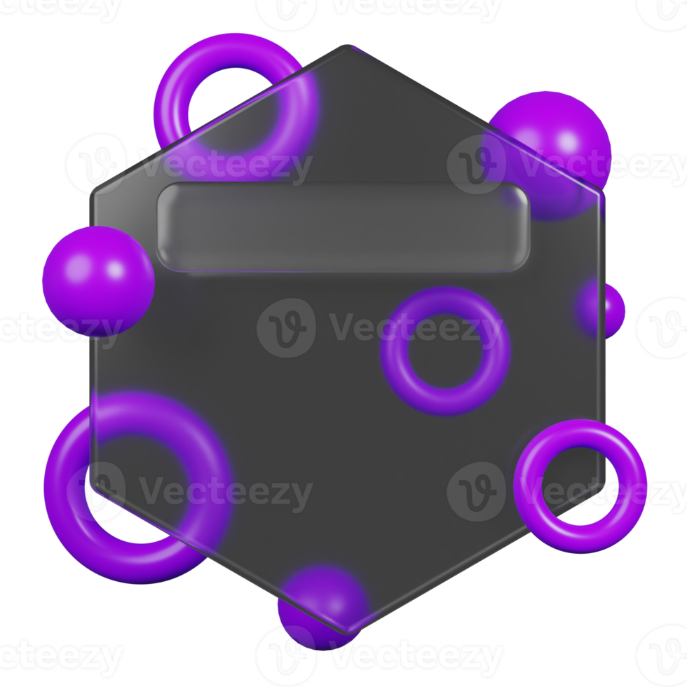 Glassmorphism design with 3d circle and ring shape rendering png