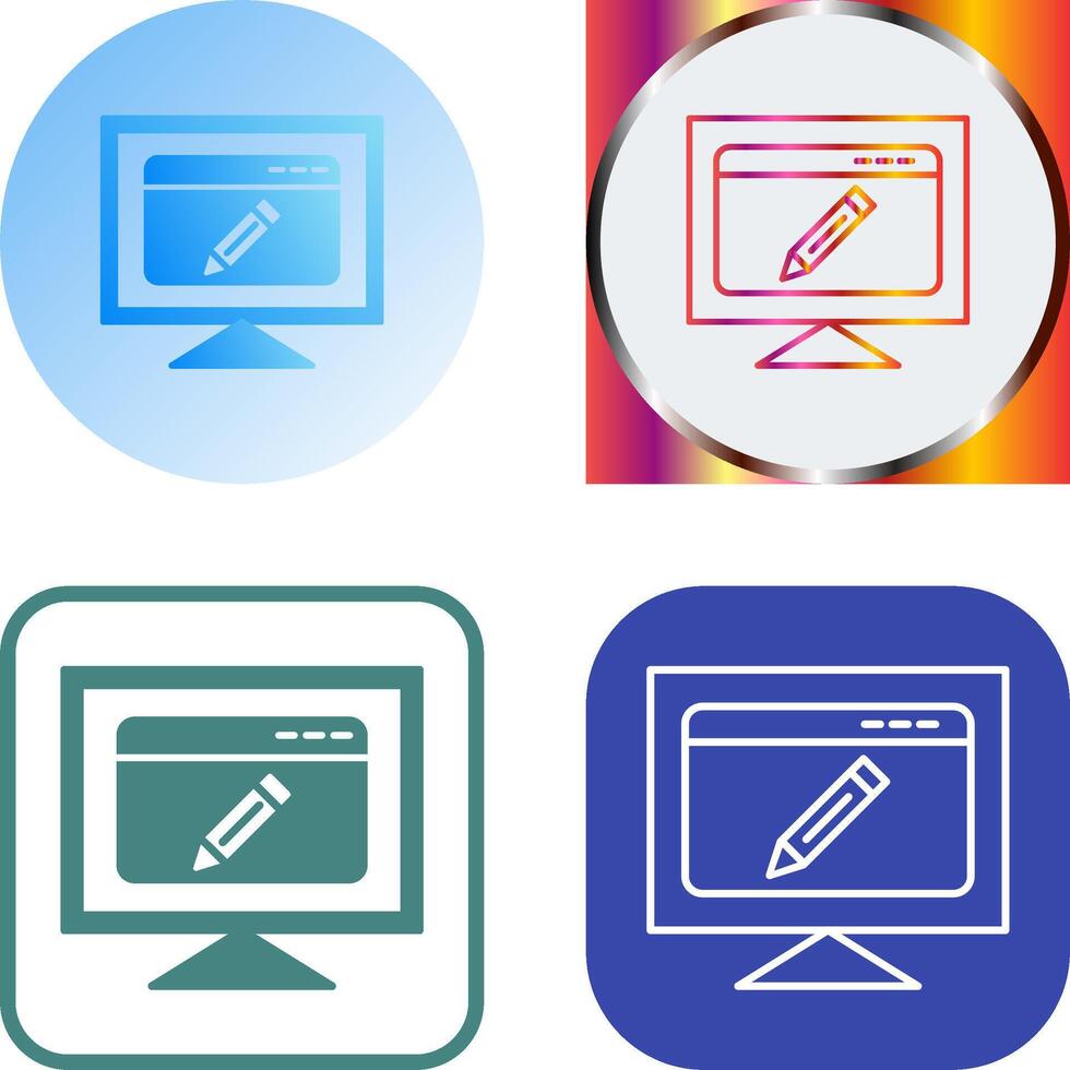 Edit Webpage Icon Design vector