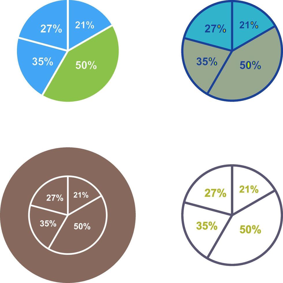 Pie Chart Icon Design vector