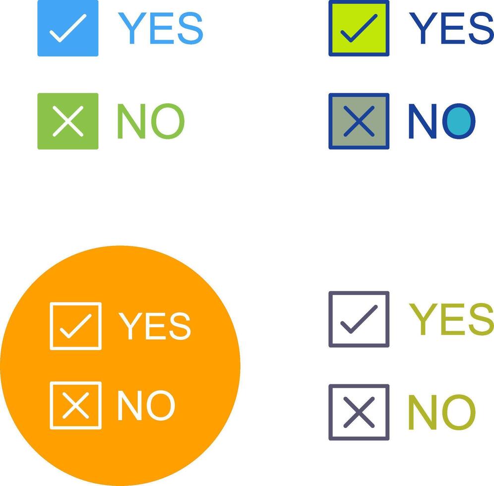 Yes No Option Icon Design vector