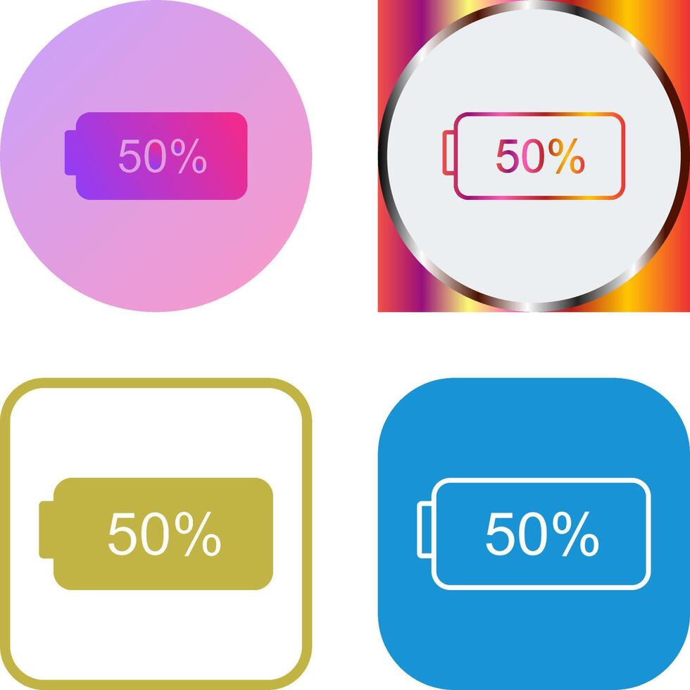 Unique Half Battery Icon Design vector
