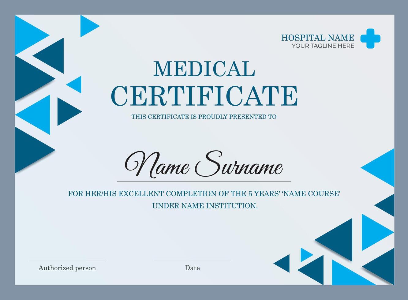 Medical certificate design template. vector