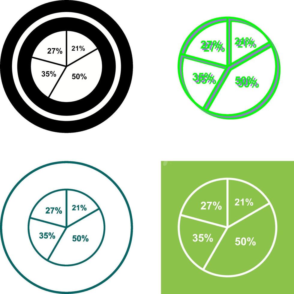 Pie Chart Icon Design vector