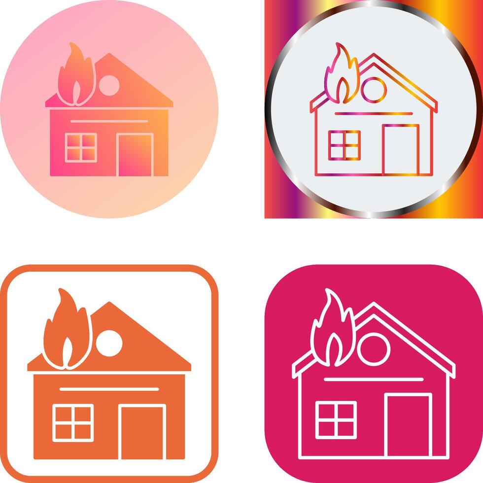 único casa en fuego icono diseño vector