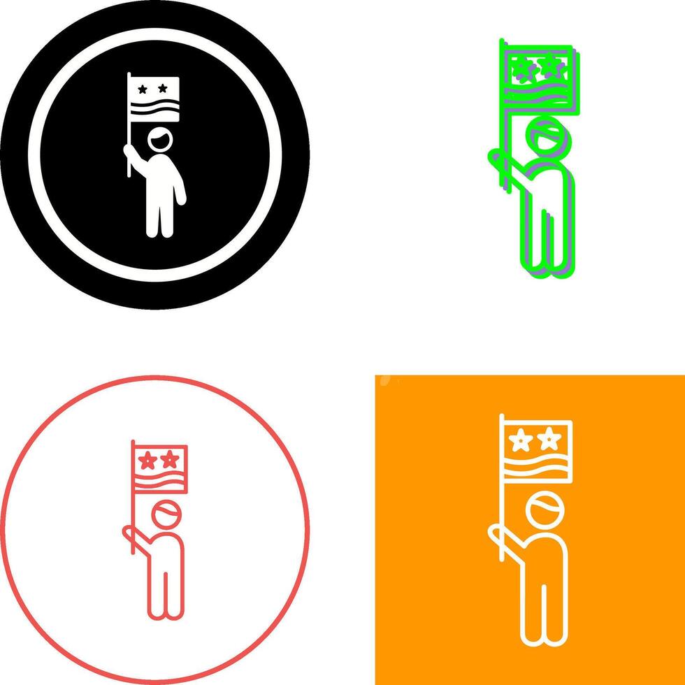 Raising Flag Icon Design vector
