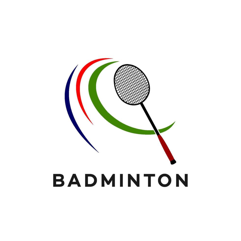 badminton rackets logo illustration design vector