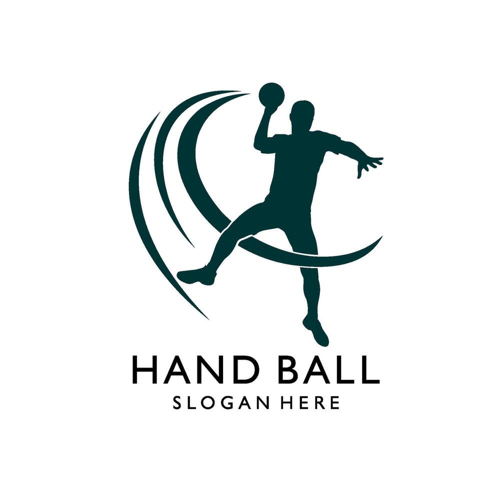 Handball player logo design illustration vector