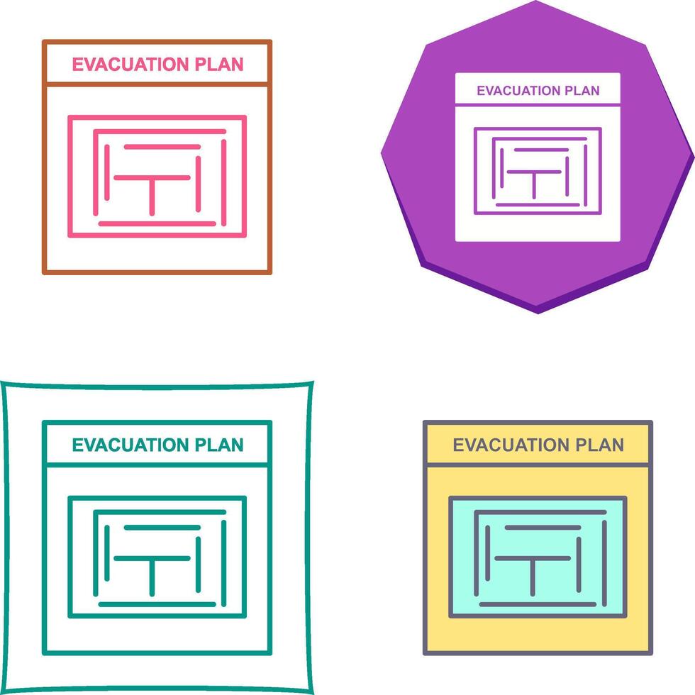 Evacuation Plan Icon Design vector