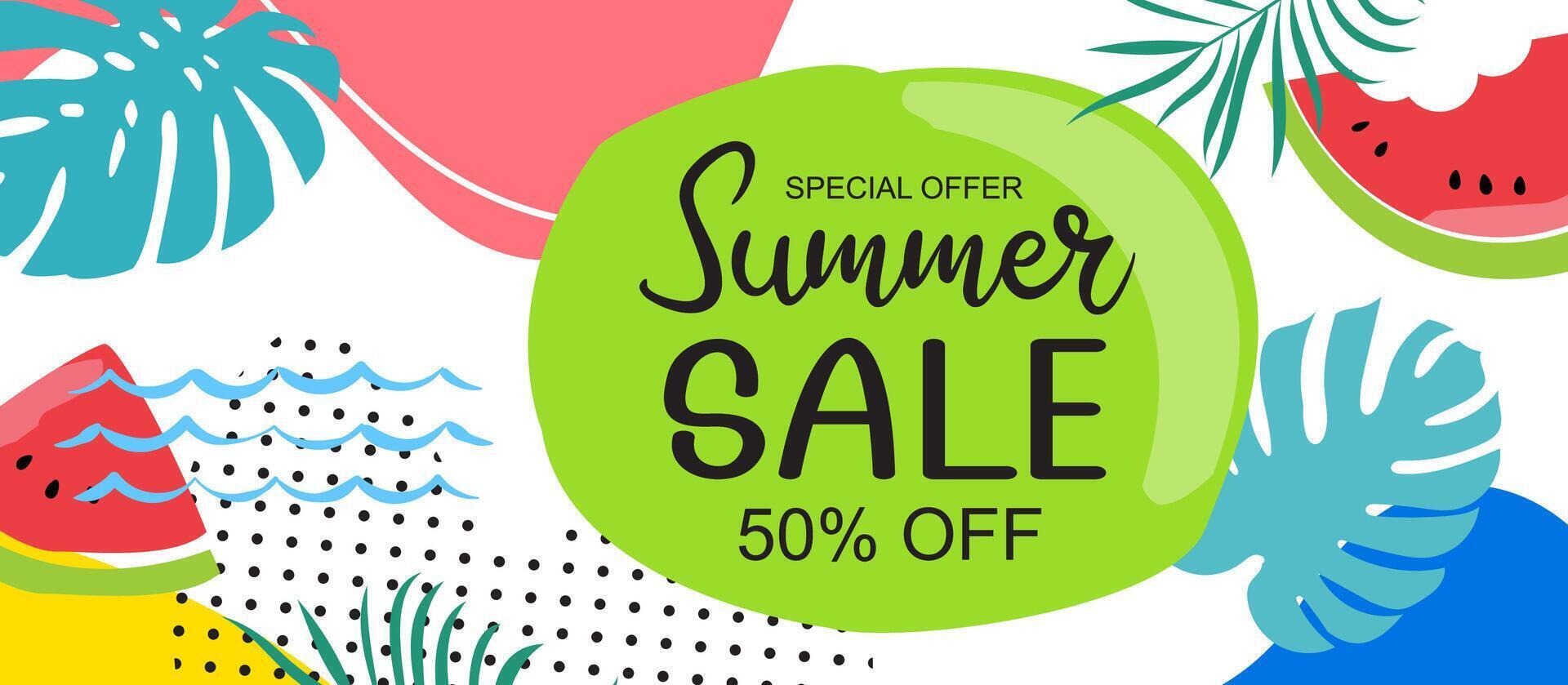 Hello summer banners design hand drawn style. Summer with doodles and objects elements background. vector