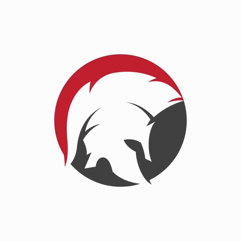 Spartan or gladiator helmet logo design vector