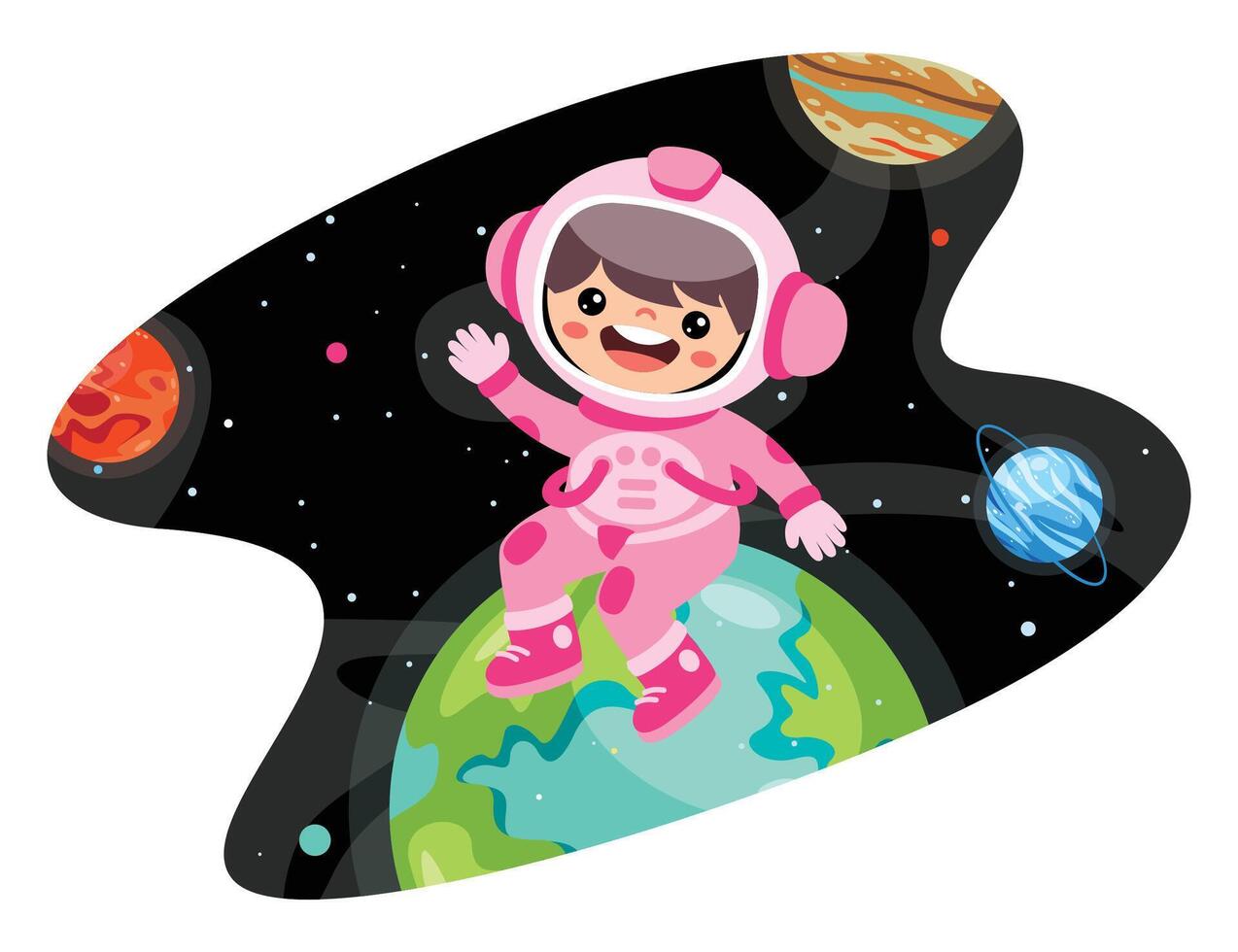 Space Concept With An Astronaut vector