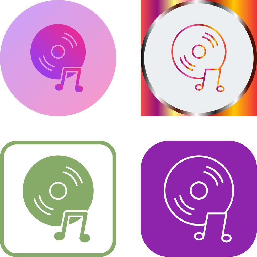 Unique Music CD Icon Design vector