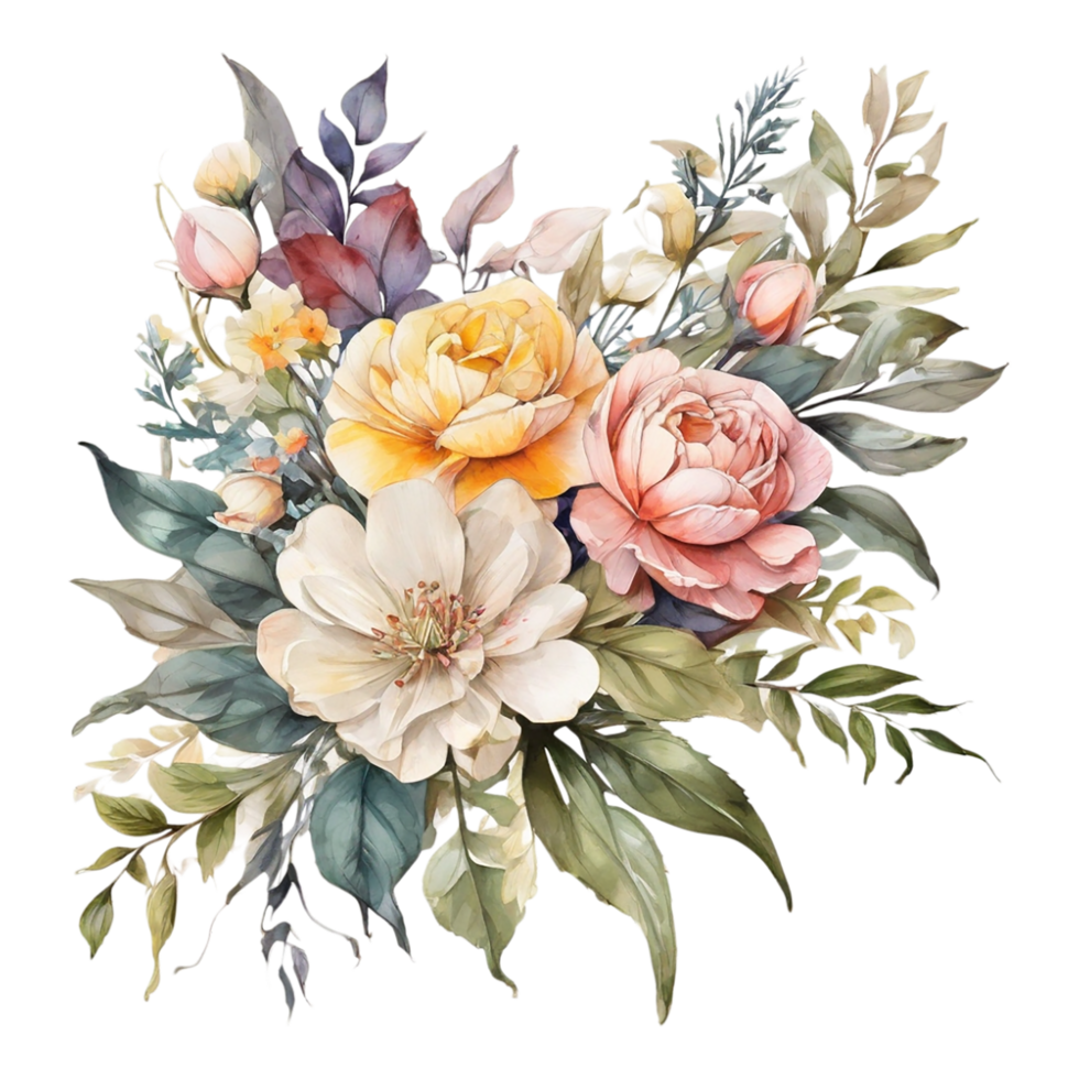 Watercolor Flower Bouquet png