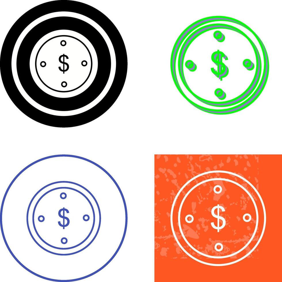 Dollar Coin Icon Design vector