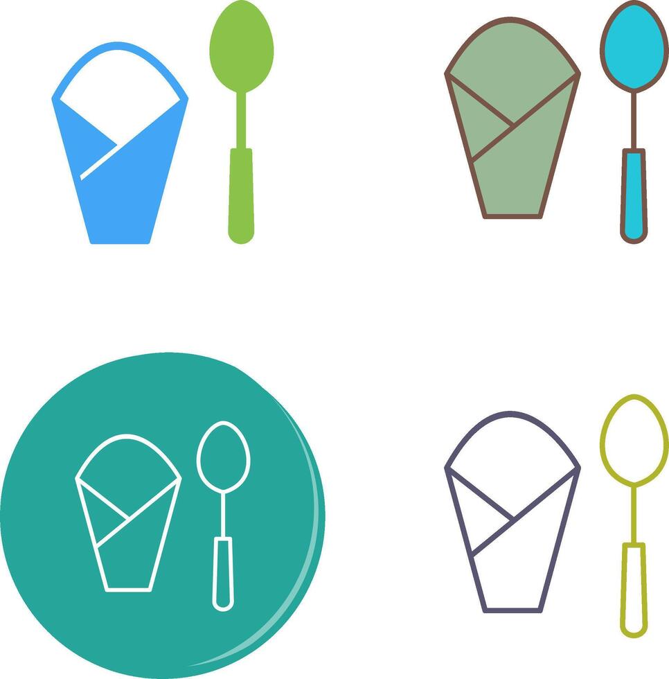 Spoon and Napkin Icon Design vector