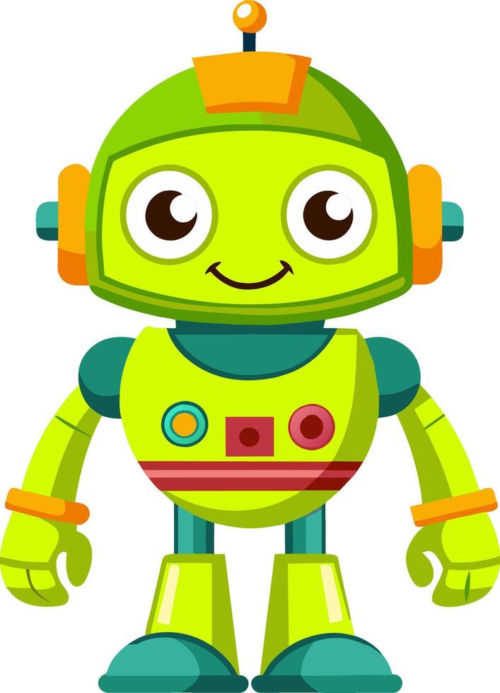 Cartoon Colorful Robot Illustration vector